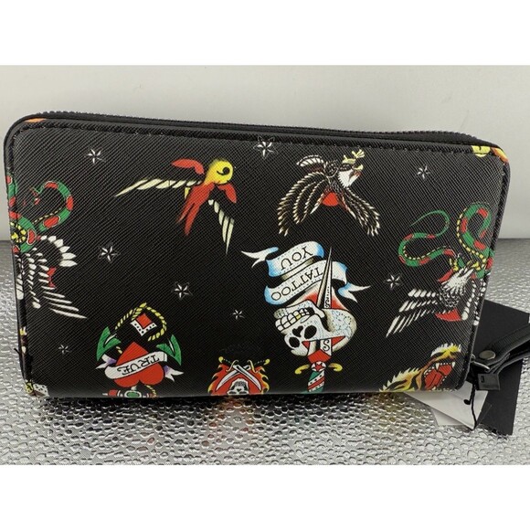 NWT Ed Hardy Cellphone Skull Zip Around | Mercari NWT Ed Hardy Bifold Zip Around Wristlet Phone Holder - Skulls